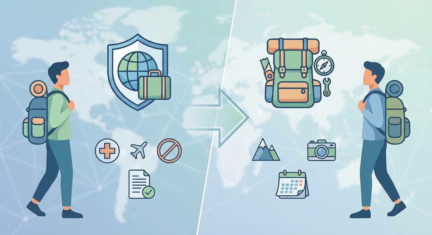 Create a professional blog illustration for a Travel website article about 