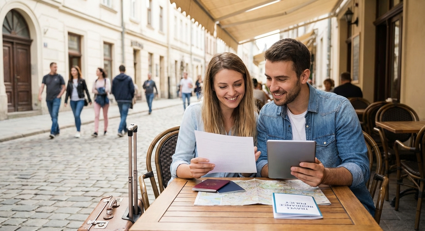 Create a lifestyle photography style blog image for a Travel website article abo