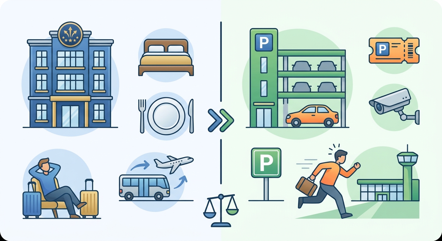 Create a professional blog illustration for a Travel, Flights, Hotels & Deals we