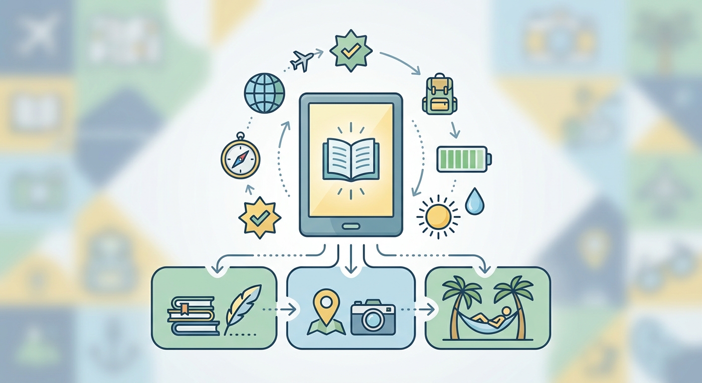 Create a professional blog illustration for a Travel website article about 