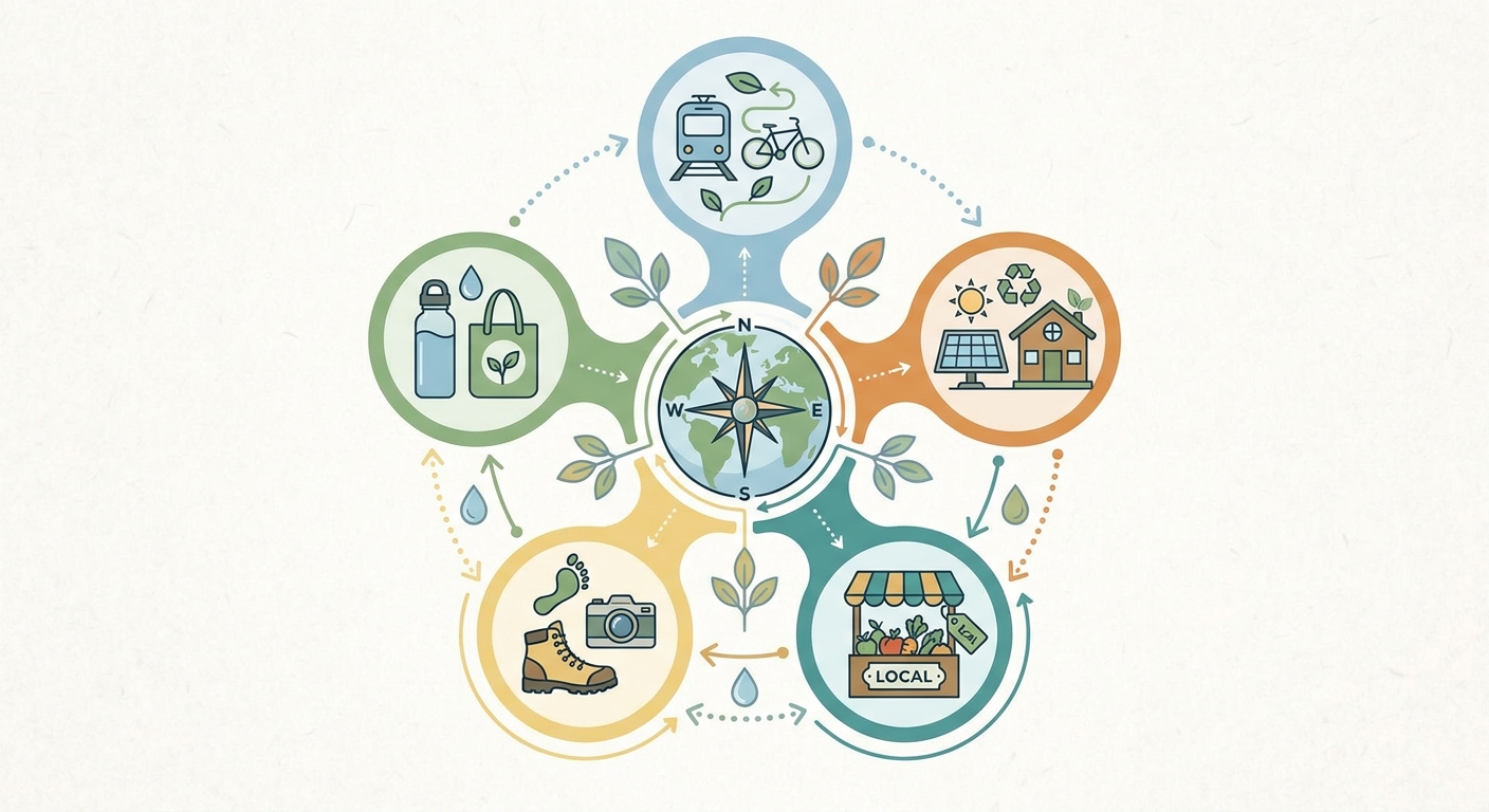 Create a professional blog illustration for a Travel website article about 