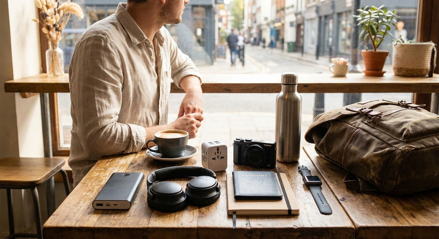 Create a lifestyle photography style blog image for a Travel website article abo