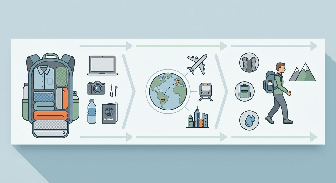 Create a professional blog illustration for a Travel website article about 