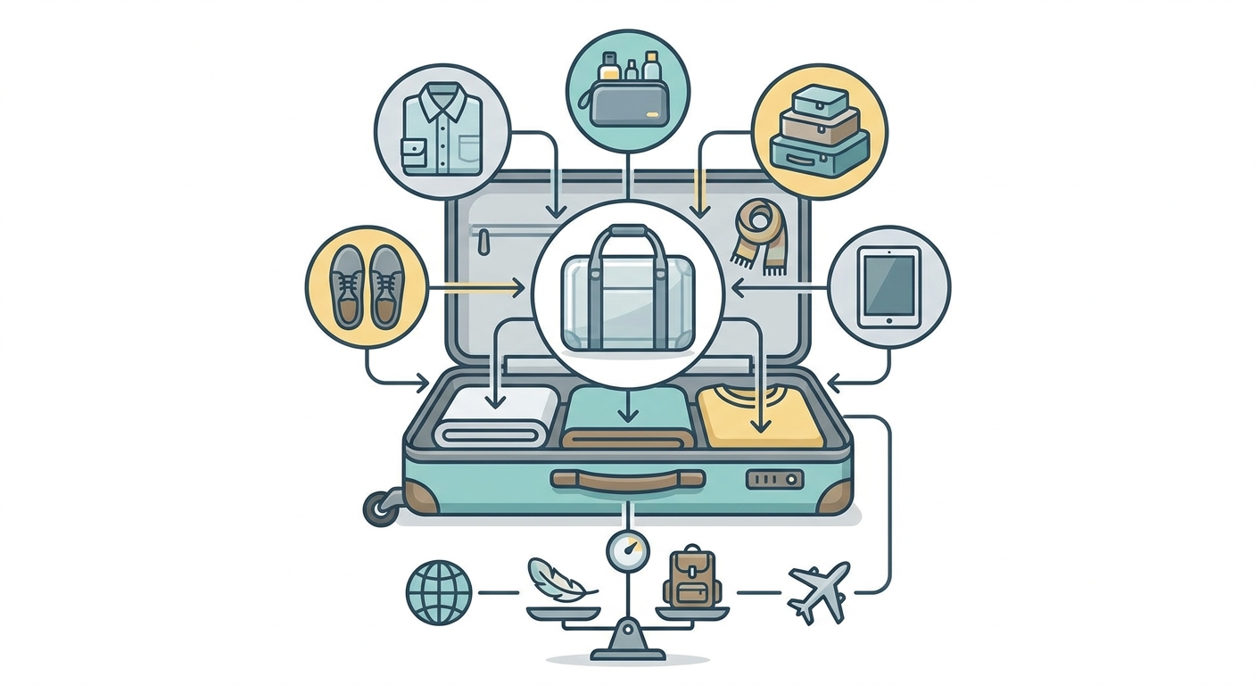 Create a professional blog illustration for a Travel website article about 