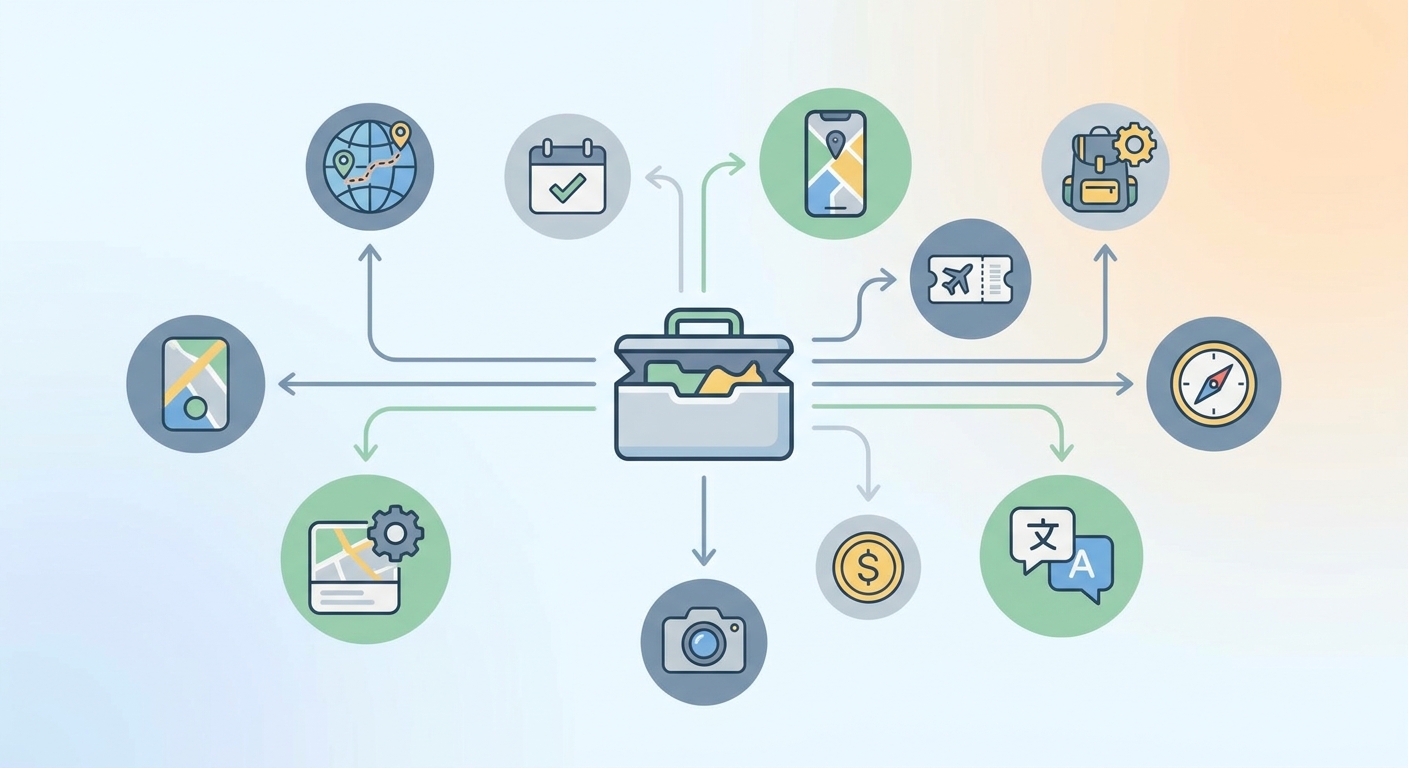 Create a professional blog illustration for a Travel website article about 