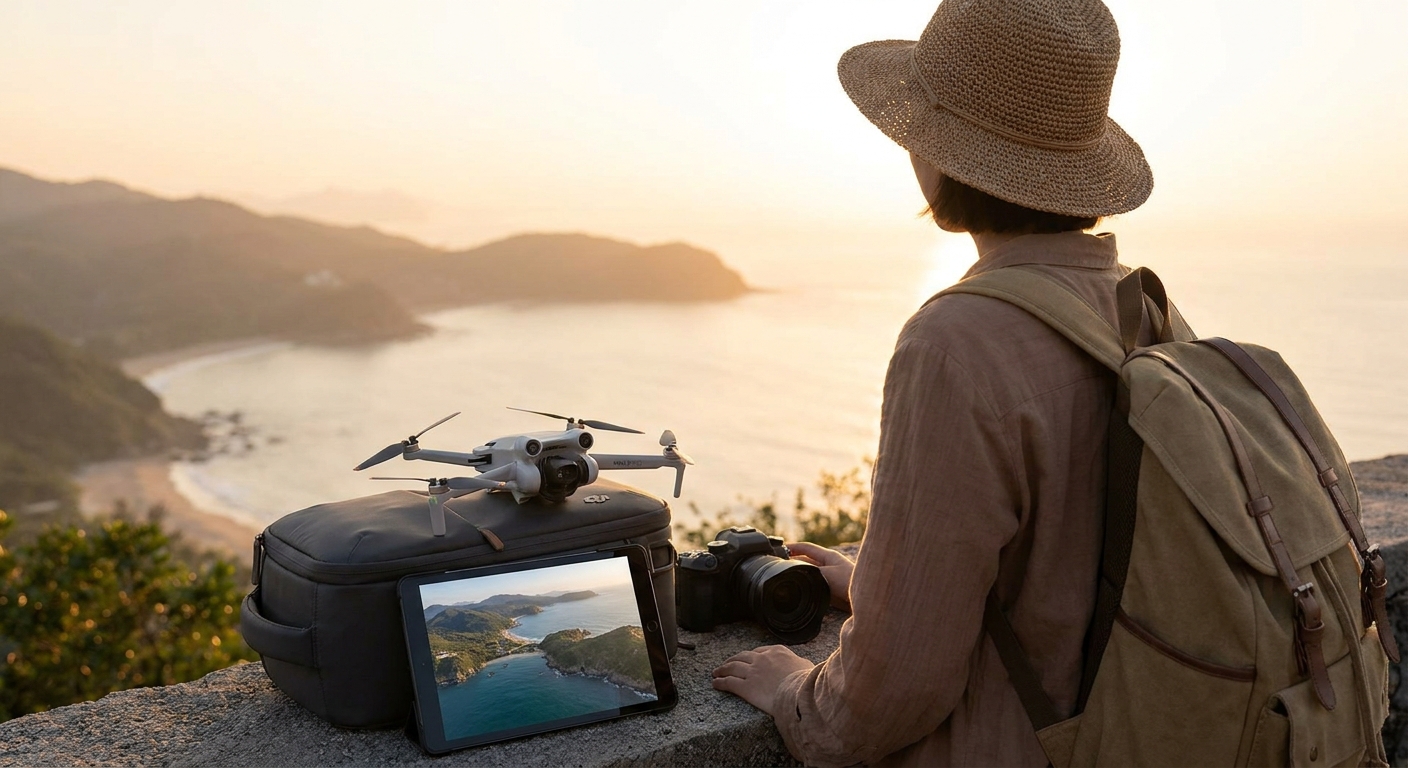 Create a lifestyle photography style blog image for a Travel website article abo