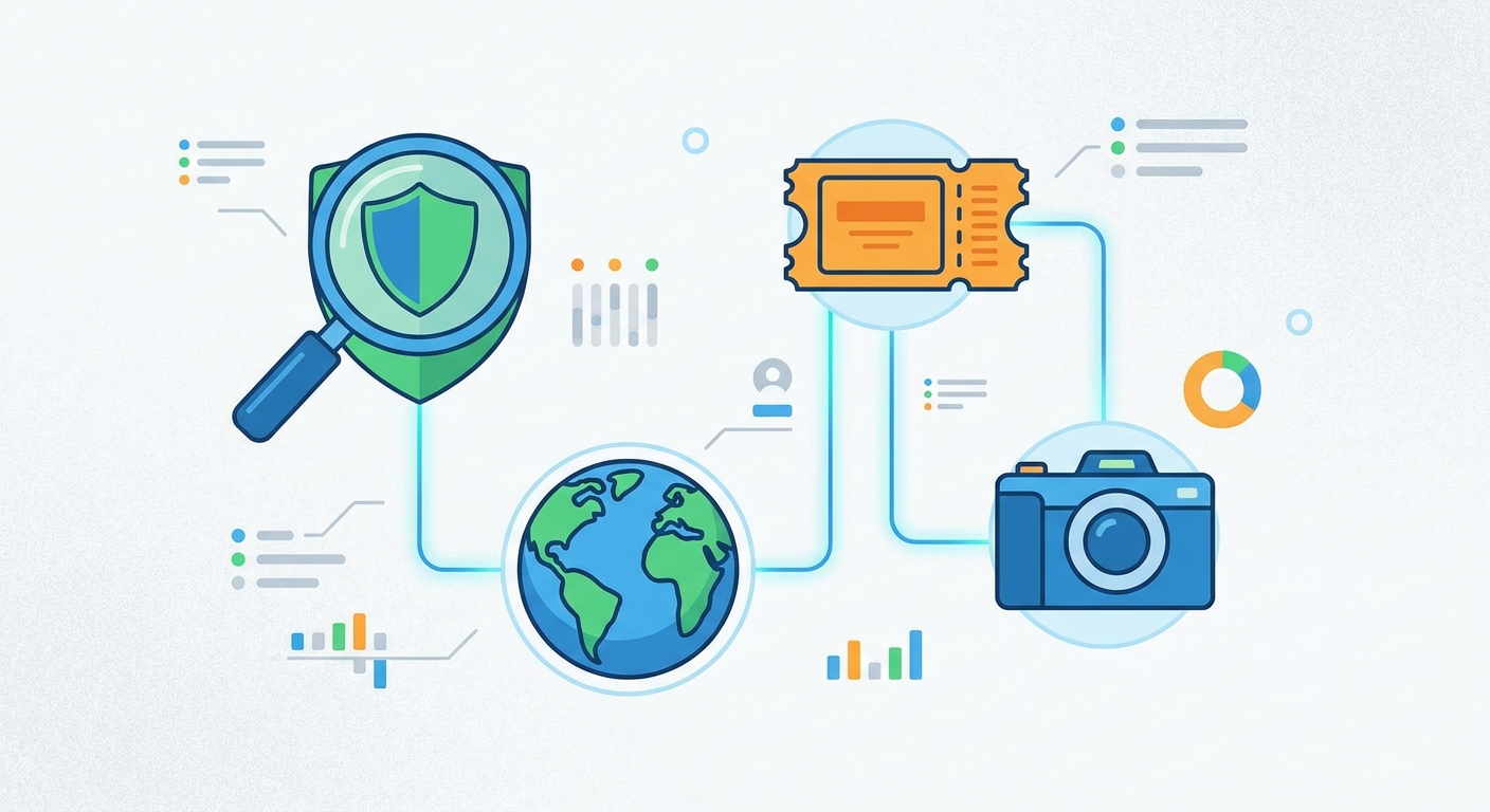 Create a professional blog illustration for a Travel website article about 
