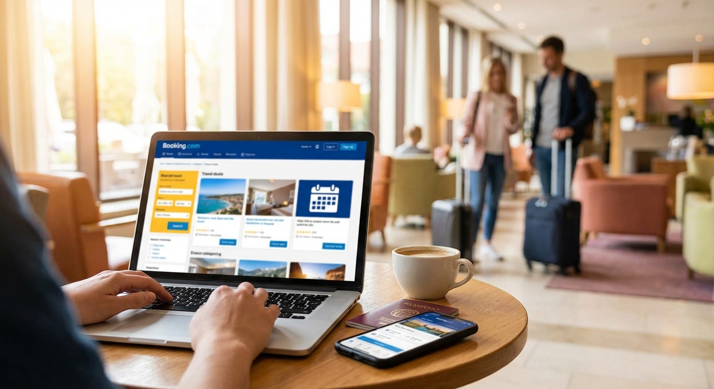 Create a lifestyle photography style blog image for a Travel, Flights, Hotels & 