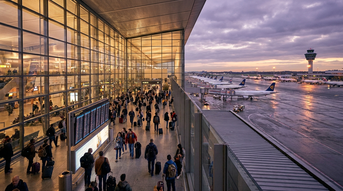 Create a cinematic wide-angle scene suitable for a Travel blog article titled 