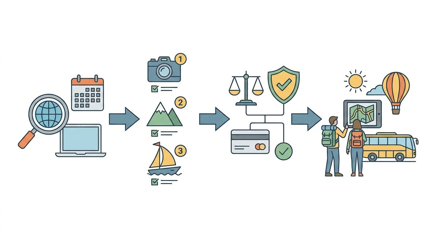 Create a professional blog illustration for a Travel website article about 