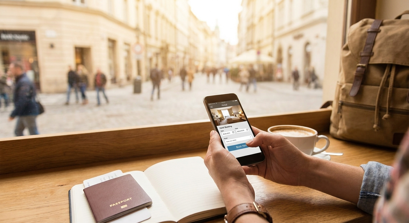 Create a lifestyle photography style blog image for a Travel website article abo