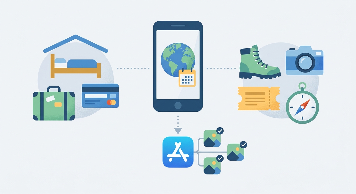 Create a professional blog illustration for a Travel website article about 