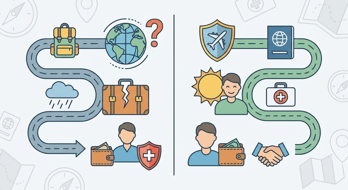 Create a professional blog illustration for a Travel website article about 