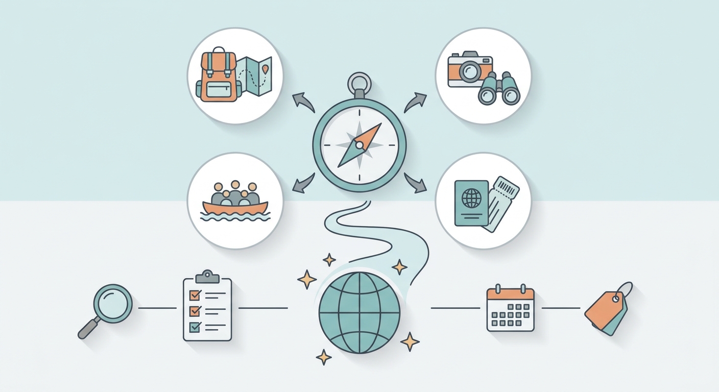 Create a professional blog illustration for a Travel website article about 