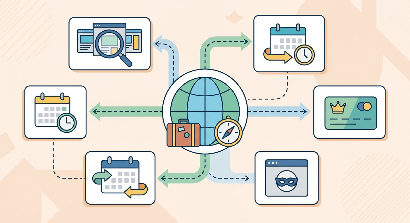 Create a professional blog illustration for a Travel website article about 