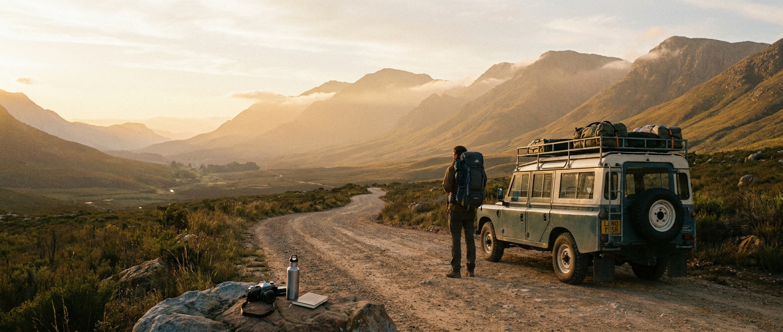 Create a cinematic wide-angle scene suitable for a Travel blog article titled 