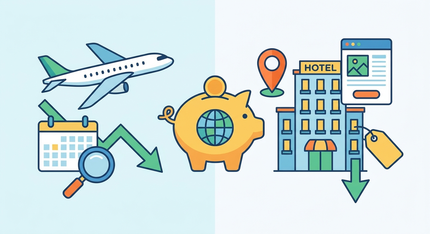 Create a professional blog illustration for a Travel website article about 