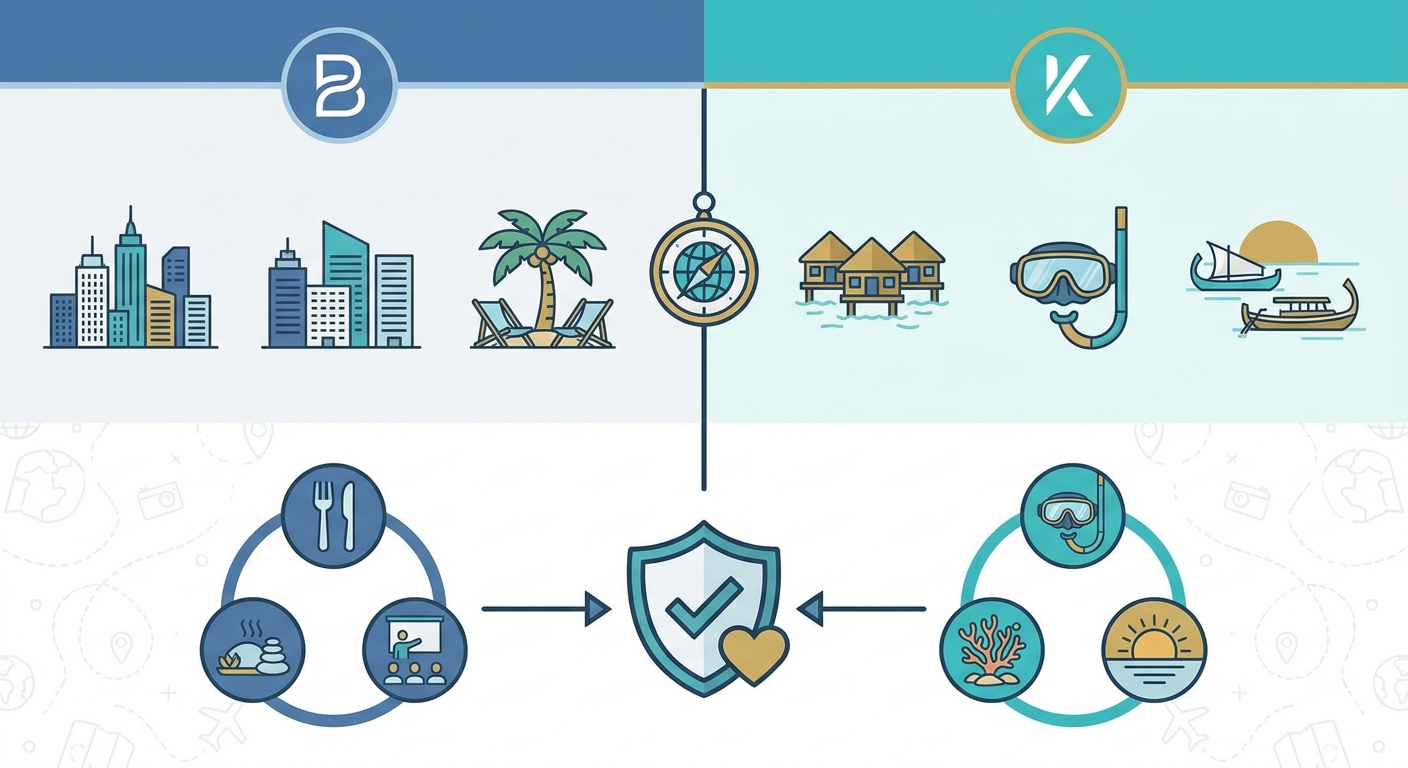 Create a professional blog illustration for a Travel website article about 