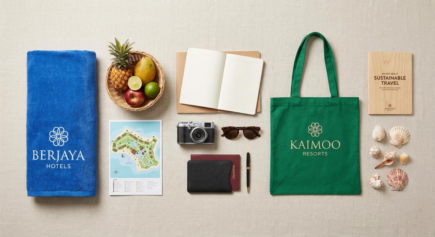 Create a flat-lay top-down composition for a Travel blog article about 
