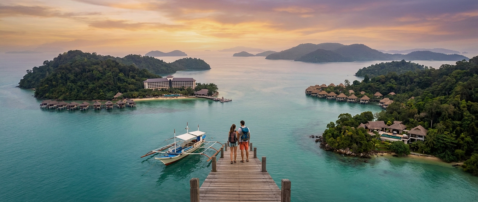 Create a cinematic wide-angle scene suitable for a Travel blog article titled 