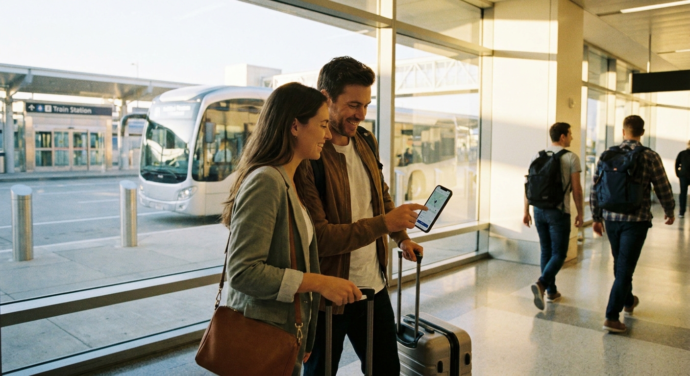 Create a lifestyle photography style blog image for a Travel website article abo