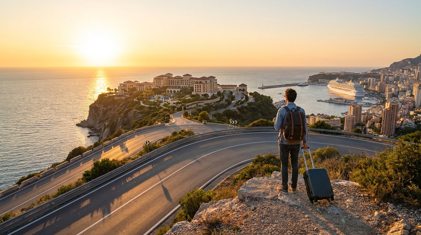 Create a cinematic wide-angle scene suitable for a Travel blog article titled 