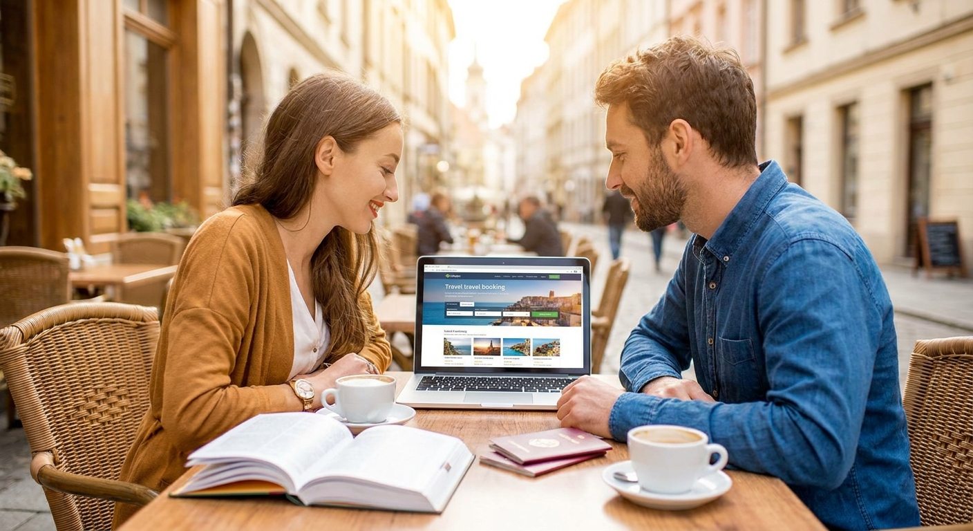 Create a lifestyle photography style blog image for a Travel website article abo