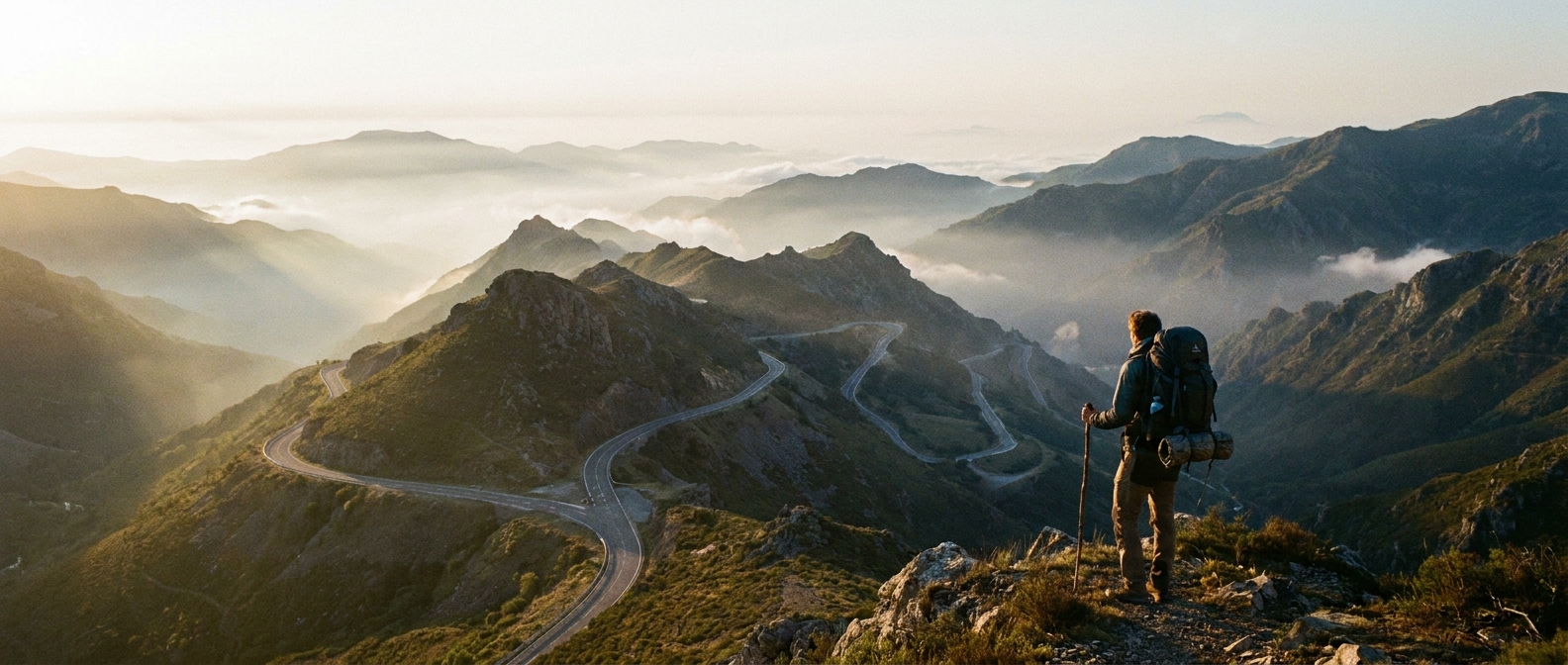 Create a cinematic wide-angle scene suitable for a Travel blog article titled 