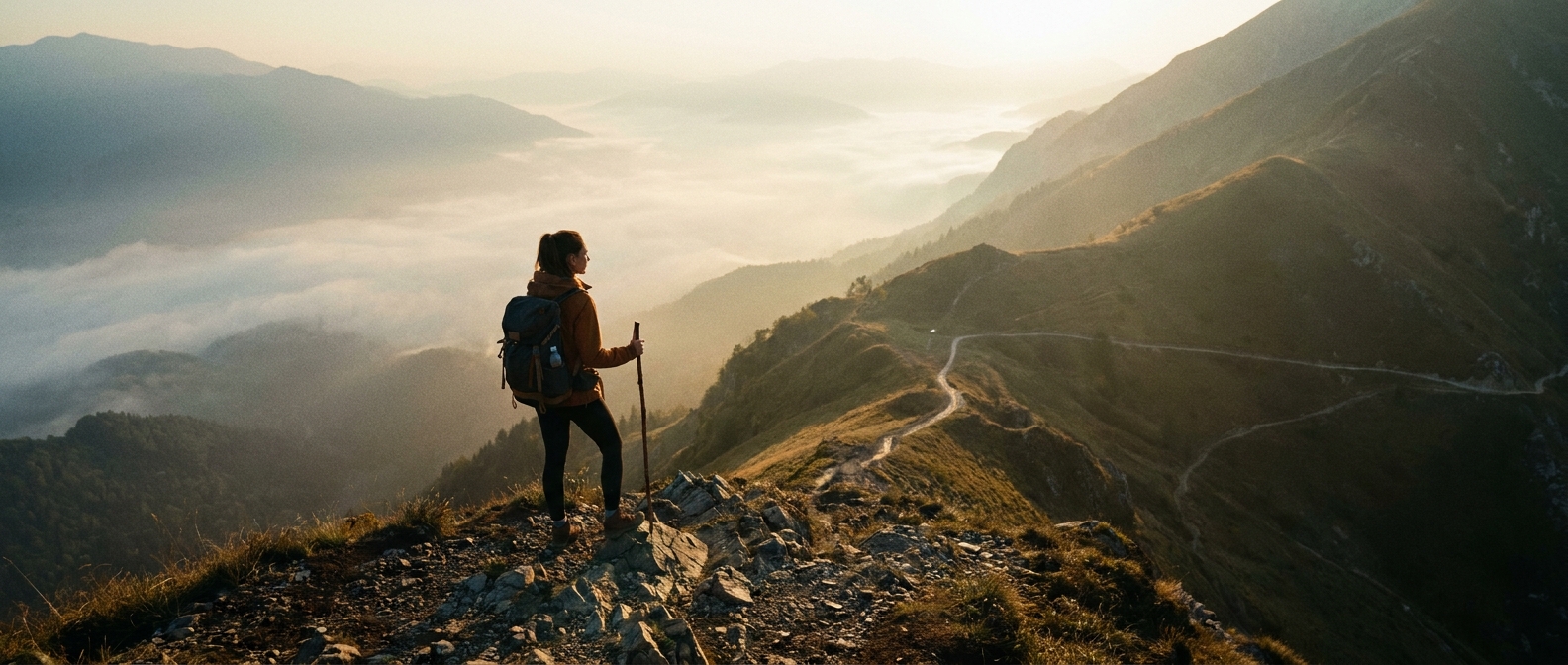 Create a cinematic wide-angle scene suitable for a Travel blog article titled 