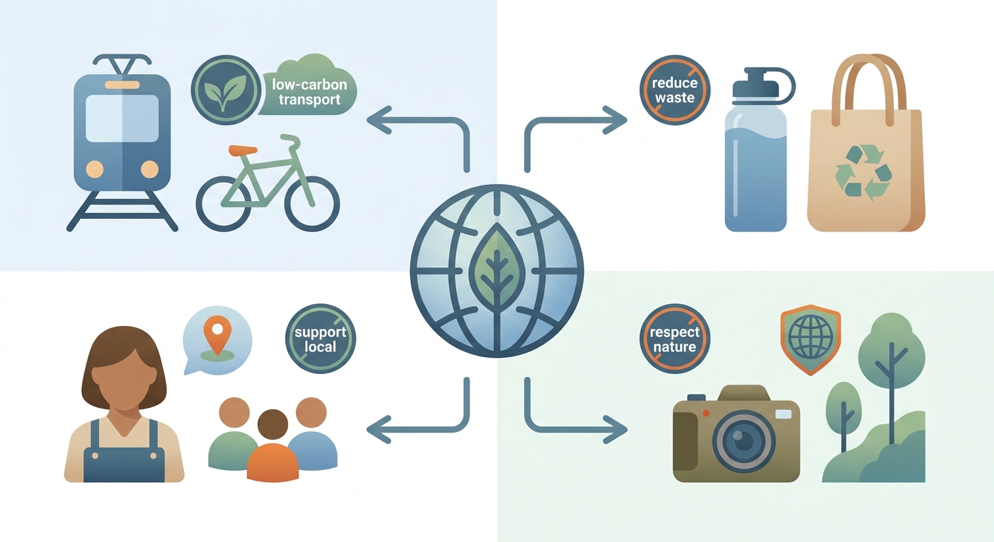 Create a professional blog illustration for a Travel website article about 