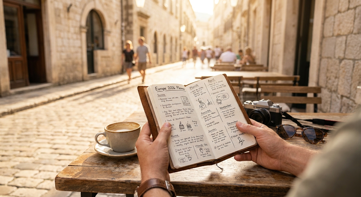Create a lifestyle photography style blog image for a Travel website article abo