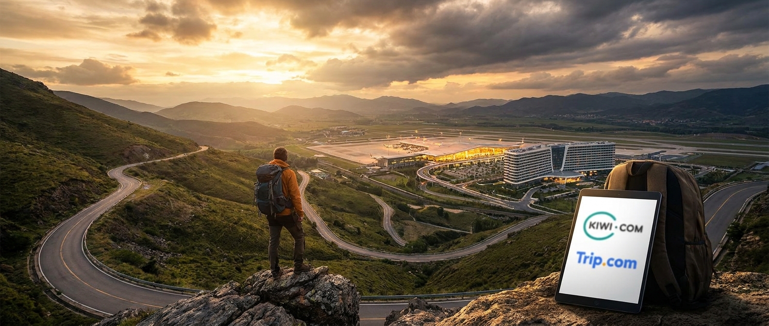 Create a cinematic wide-angle scene suitable for a Travel blog article titled 