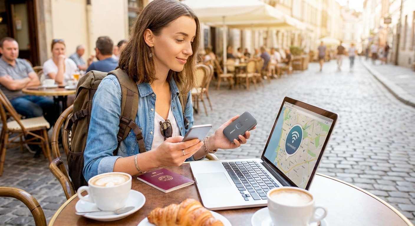 Create a lifestyle photography style blog image for a Travel website article abo