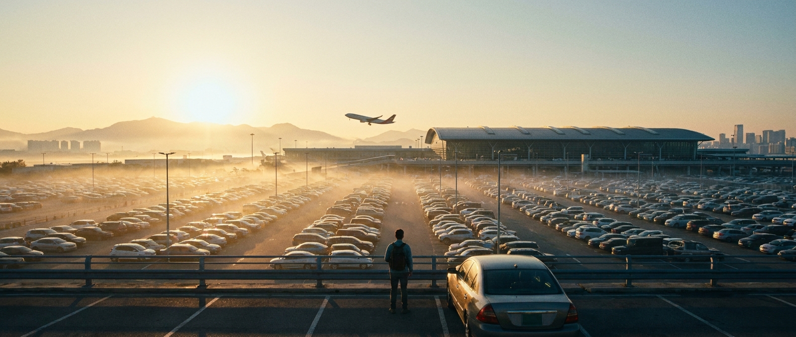 Create a cinematic wide-angle scene suitable for a Travel blog article titled 