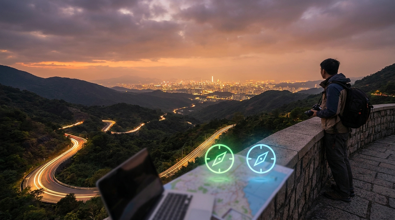 Create a cinematic wide-angle scene suitable for a Travel blog article titled 