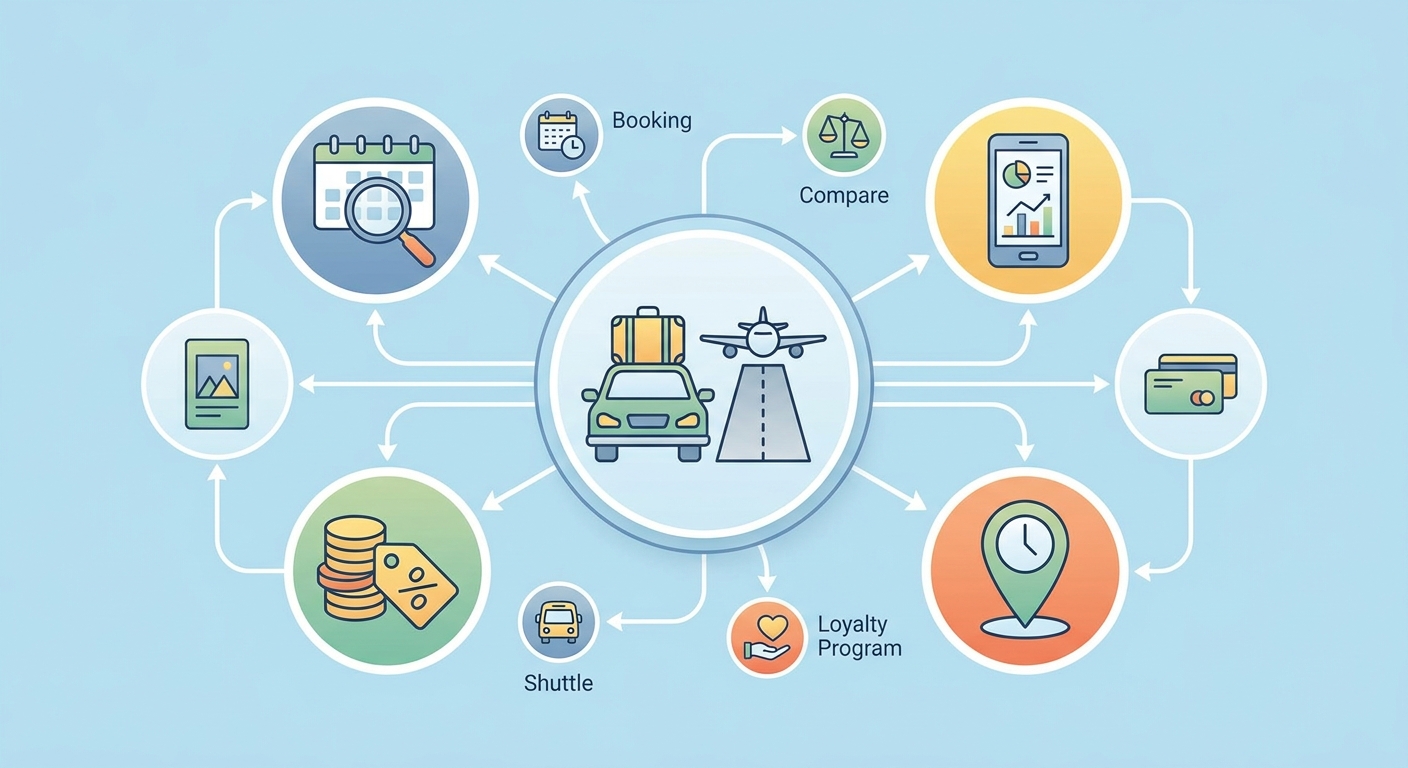 Create a professional blog illustration for a Travel website article about 