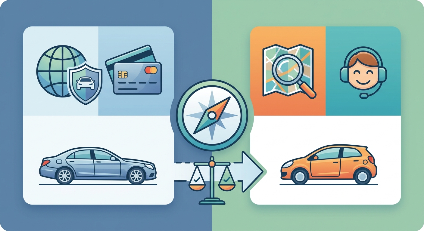 Create a professional blog illustration for a Travel website article about "Auto"