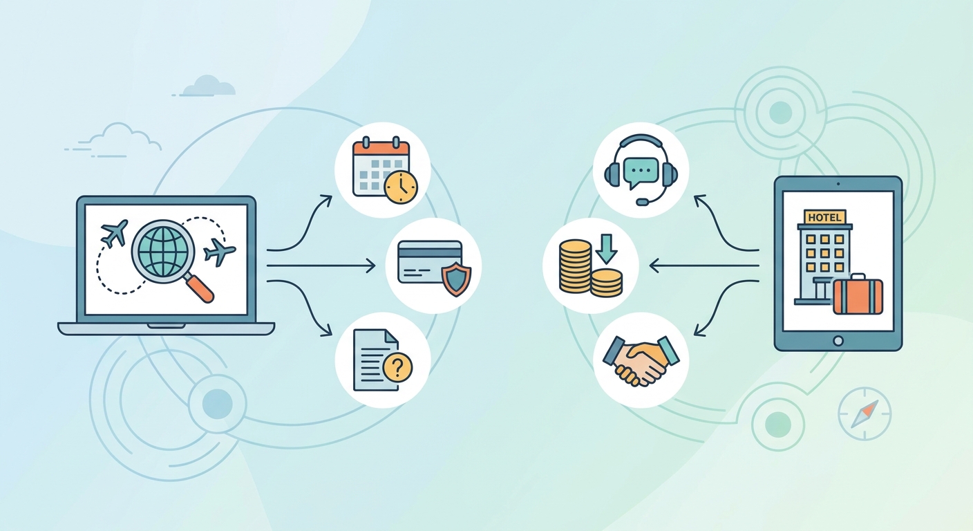 Create a professional blog illustration for a Travel website article about 