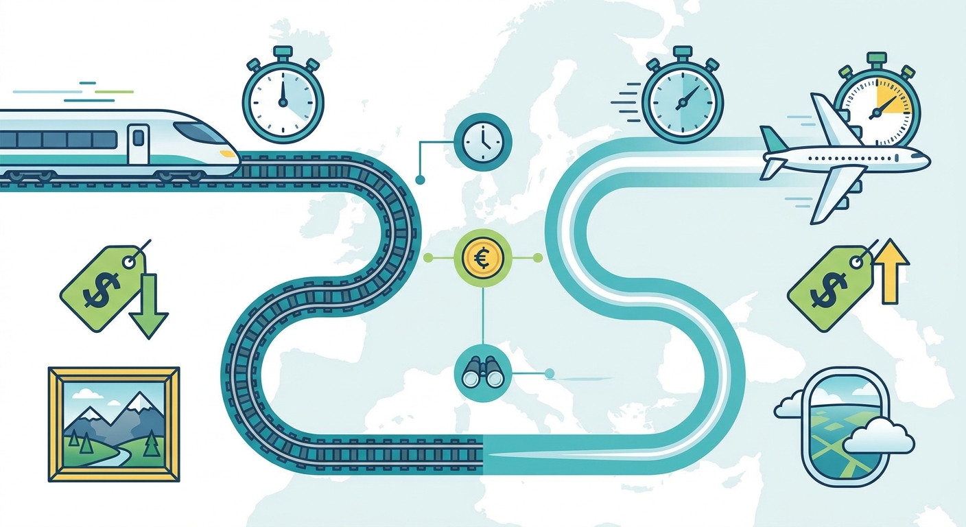 Create a professional blog illustration for a Travel, Flights, Hotels & Deals we