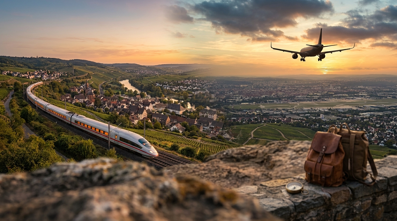 Create a cinematic wide-angle scene suitable for a Travel, Flights, Hotels & Dea