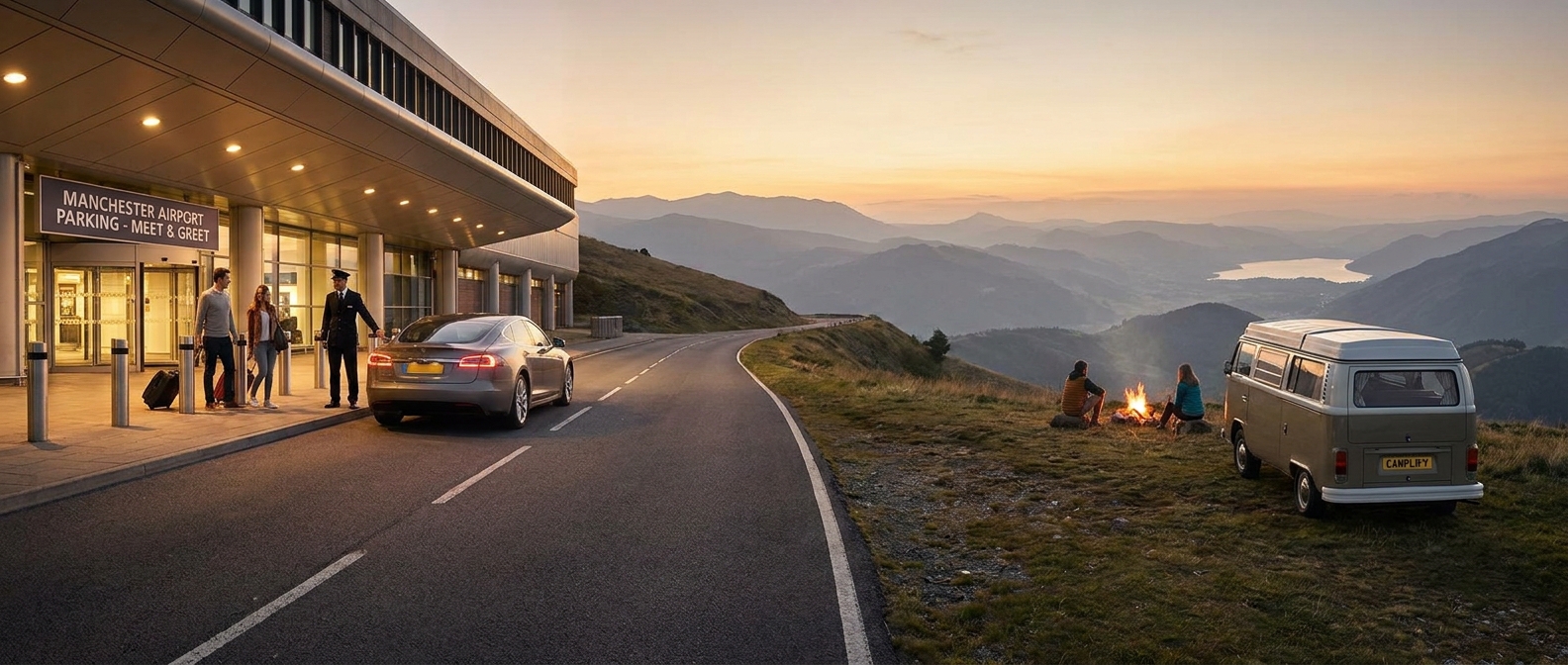 Create a cinematic wide-angle scene suitable for a Travel, Flights, Hotels blog 