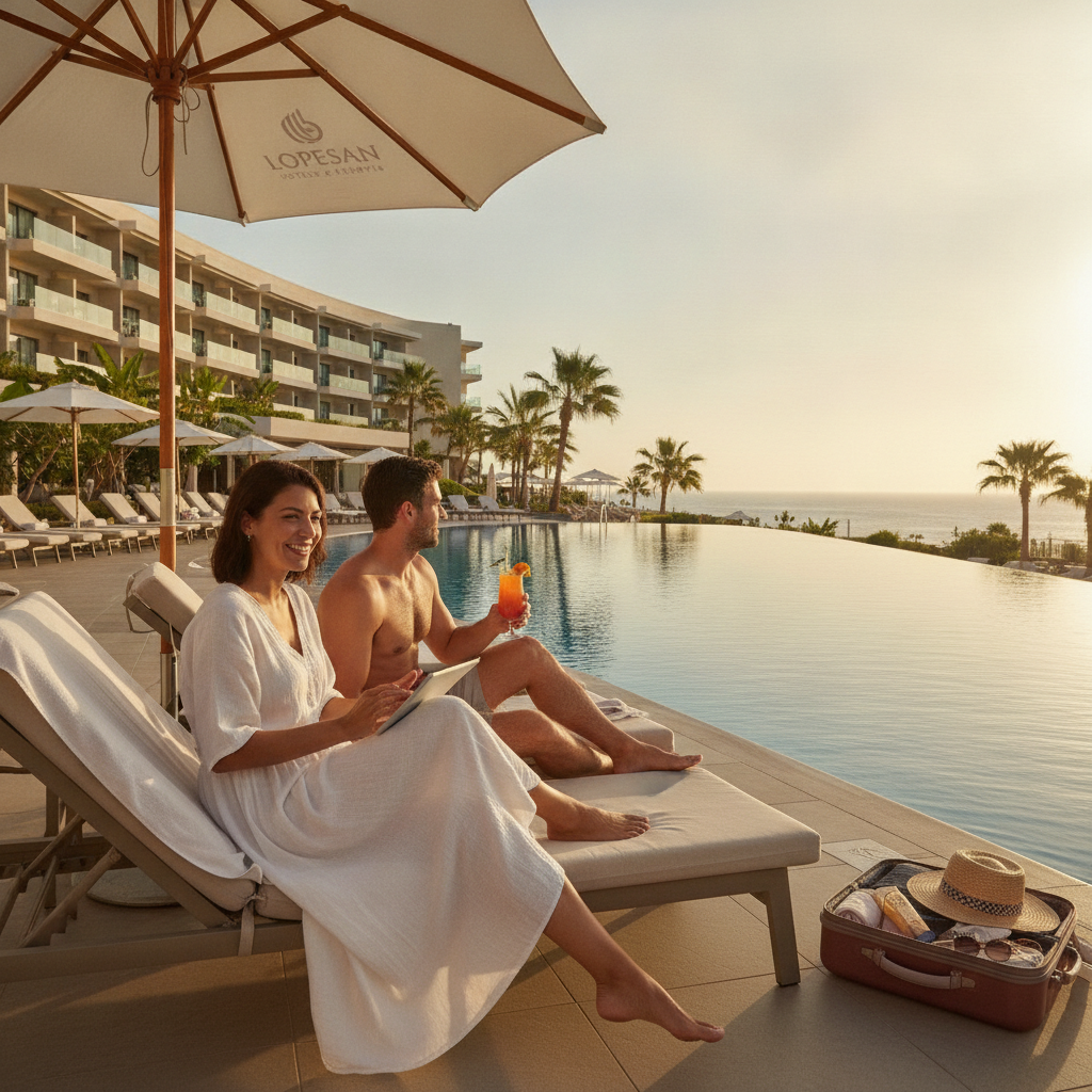 Create a lifestyle photography style blog image for a Travel & Booking website a