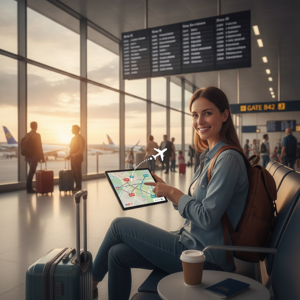 Create a lifestyle photography style blog image for a Travel & Booking website a