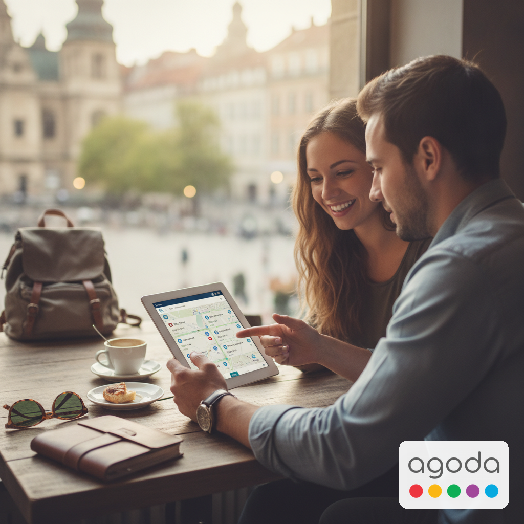 Create a lifestyle photography style blog image for a Travel & Booking website a