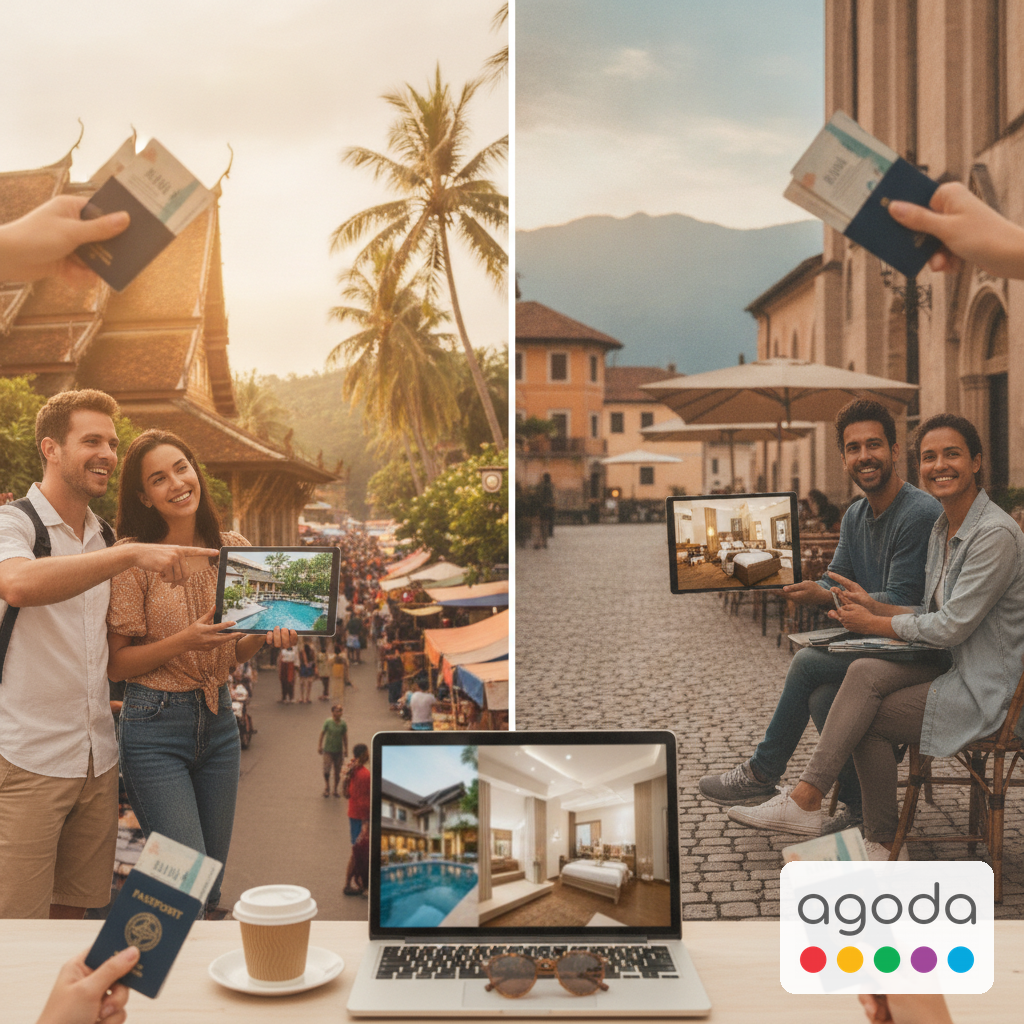 Create a lifestyle photography style blog image for a Travel & Booking website a
