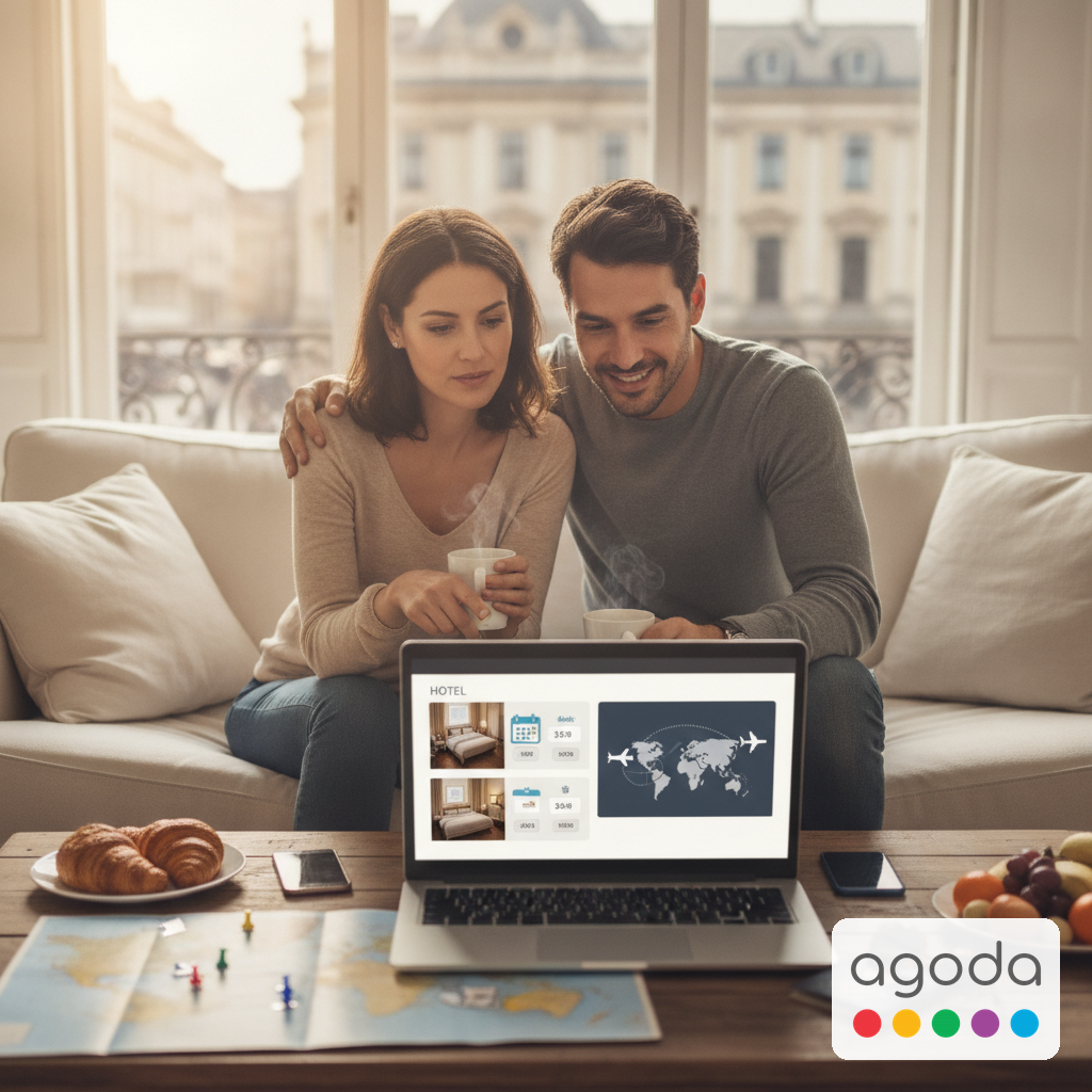 Create a lifestyle photography style blog image for a Travel & Booking website a