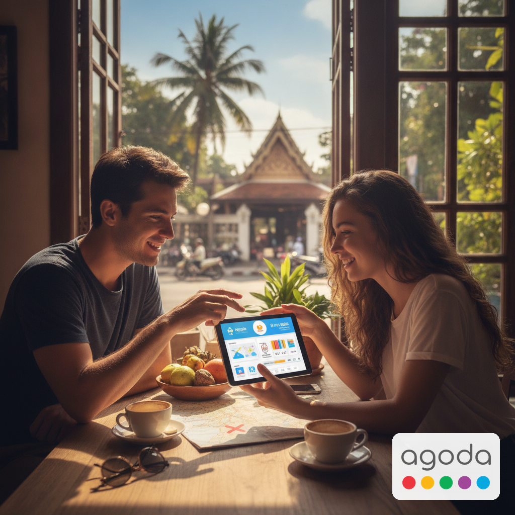 Create a lifestyle photography style blog image for a Travel & Booking website a