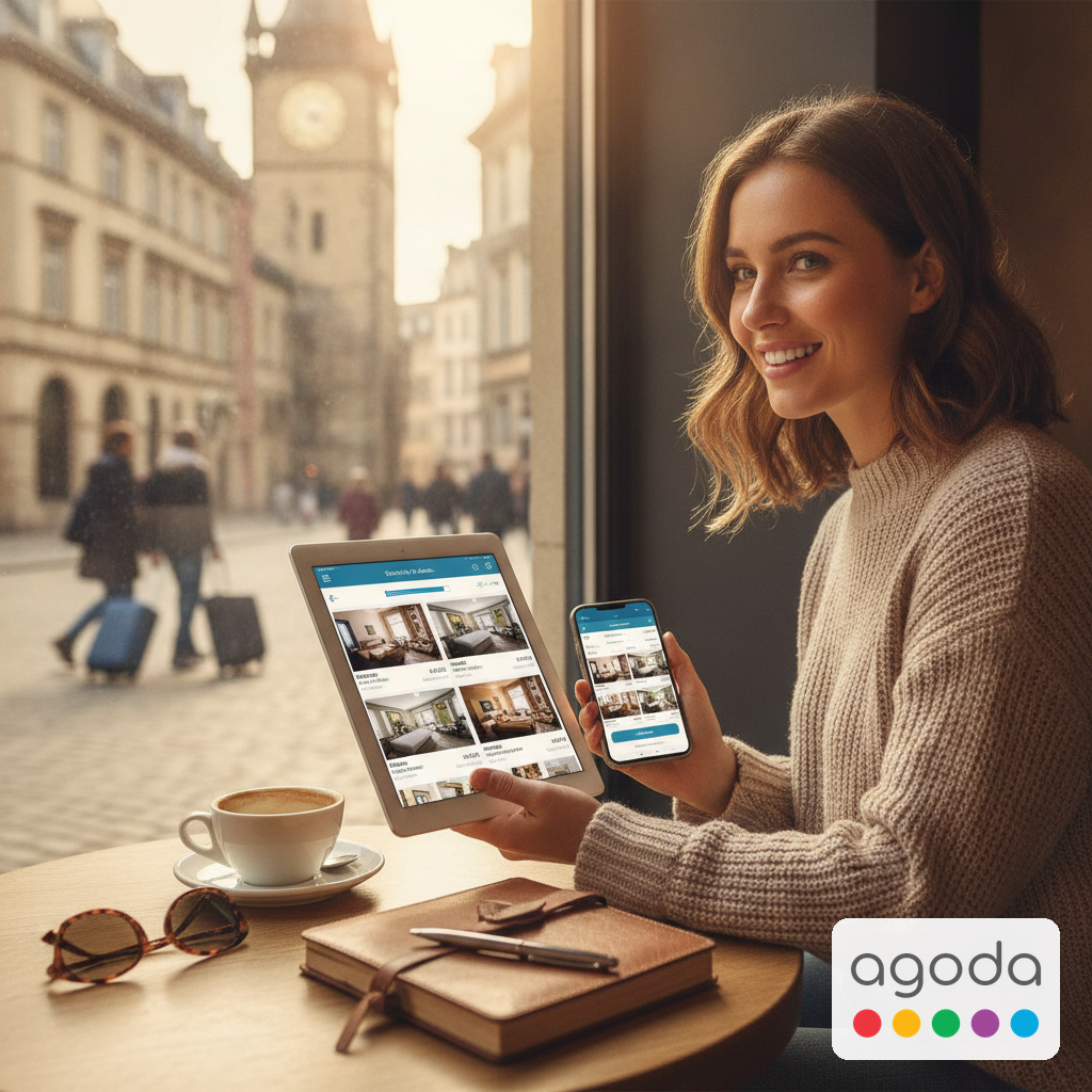 Create a lifestyle photography style blog image for a Travel & Booking website a